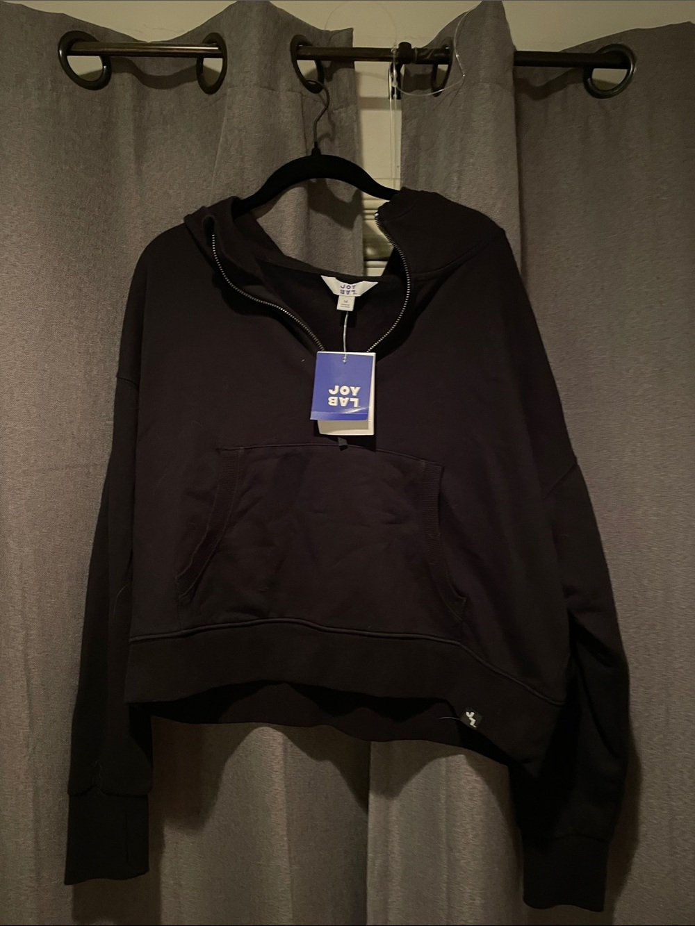 JoyLab Black Half-Zip Pullover Hoodie